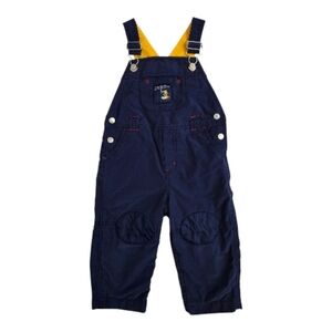 Vintage Y2k 2001 Gymboree Navy Blue Yellow Snow Buddies Overalls